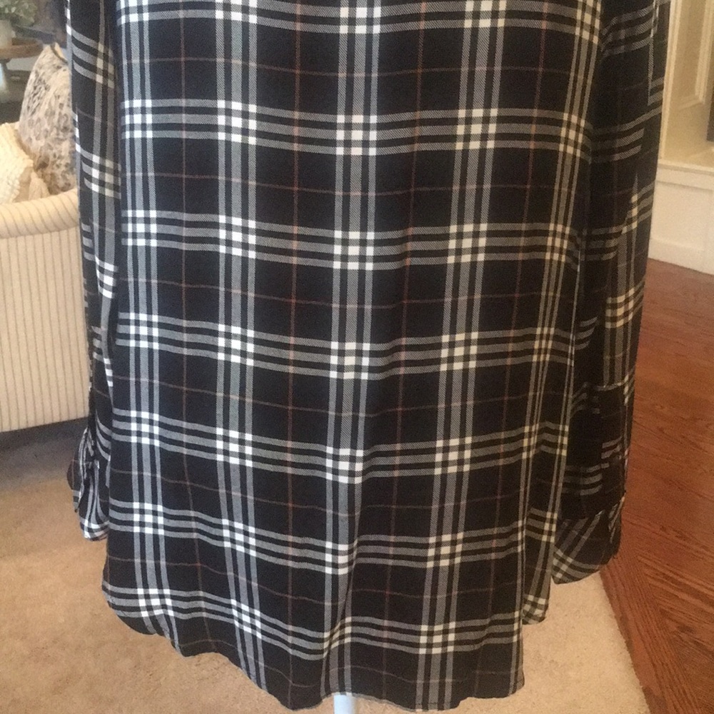 Sanctuary Plaid Buttondown 100% Rayon Top NWOT - Picture 8 of 15